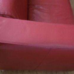 Red Leather Loveseat