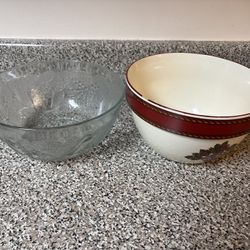 2 Used Serving / Mixing Bowls
