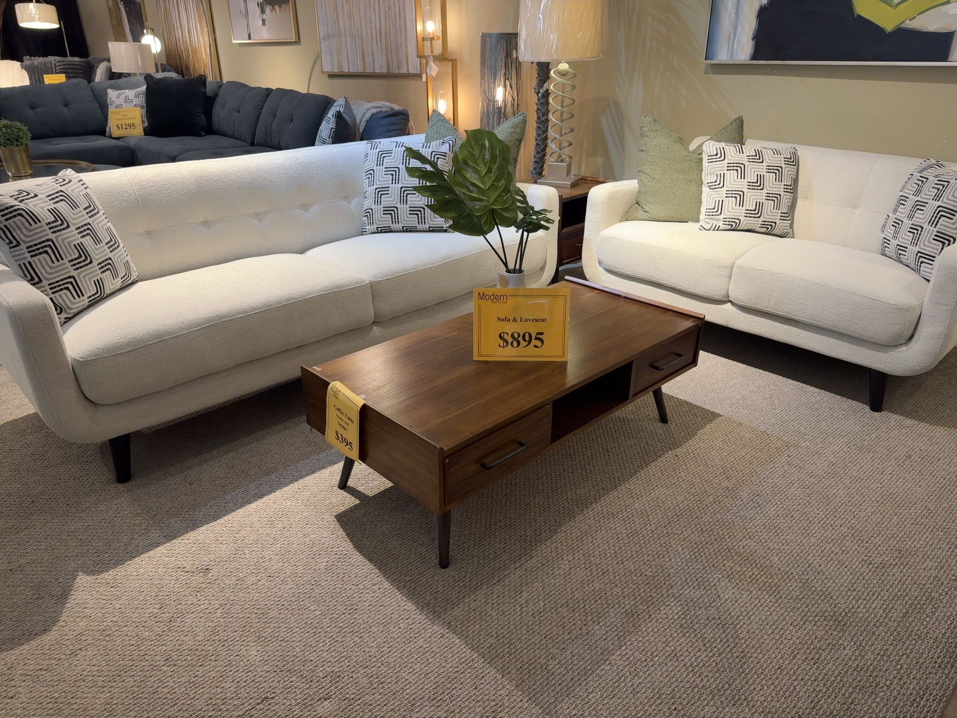 Mid-Century Sofa & Loveseat (Modern Home Furniture)