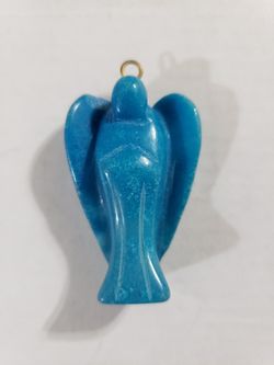Blue Howlite Angel Pendant