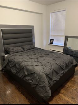 Queen Bedframe And Night Stand.