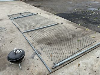 Roughly 15 Feet Of Chain link Fence With Gate ,Posts And Hardware