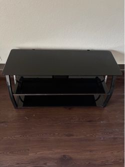 Black glass tv stand