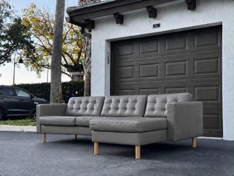 Sofa/Couch Sectional - Leather - Gray - Delivery Available 🚛