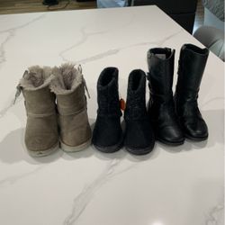 Girl Toddler Winter Boots UGG Size7 Black Size8-9