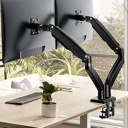 Brand New Dual Monitor Stand Heavy Duty Desk Clamp On Computer LCD Monitor Stand