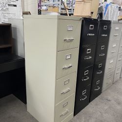 Metal Vertical Filling Cabinets 5 Drawers & Bookshelf 