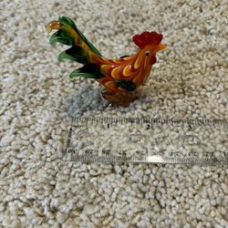 Blown glass mini rooster 