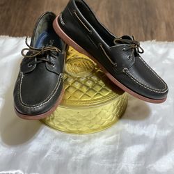 SPERRY TOP SiDER Authentic Original 2-Eye Boat Shoes   Dark Leather Men’s Size 13M