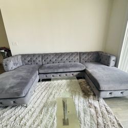 3 sectioned Grey Couch 