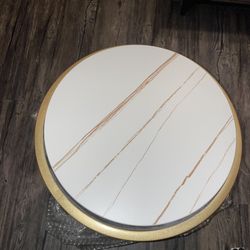 Marble And Velvet Side Table 