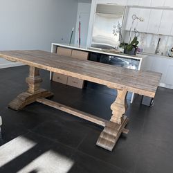 French Solid Wood Dining Table – Seats 8 – Rustic Farmhouse