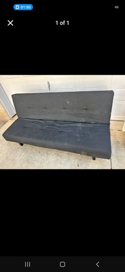 Black Fabric Futon Sofa Bed