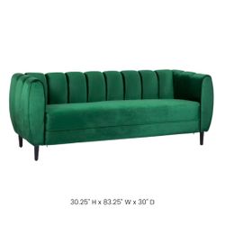Emerald Green Channel Sofa