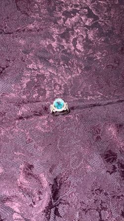 stamped 925 silver ring Paraiba tourmaline oval cut gem surrounded by accent stones