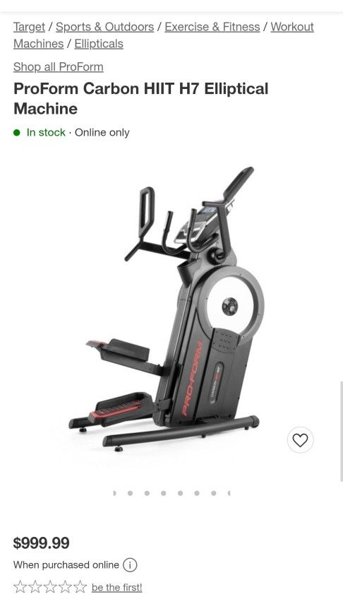 ProForm Carbon HIIT H7 Elliptical Machine $550