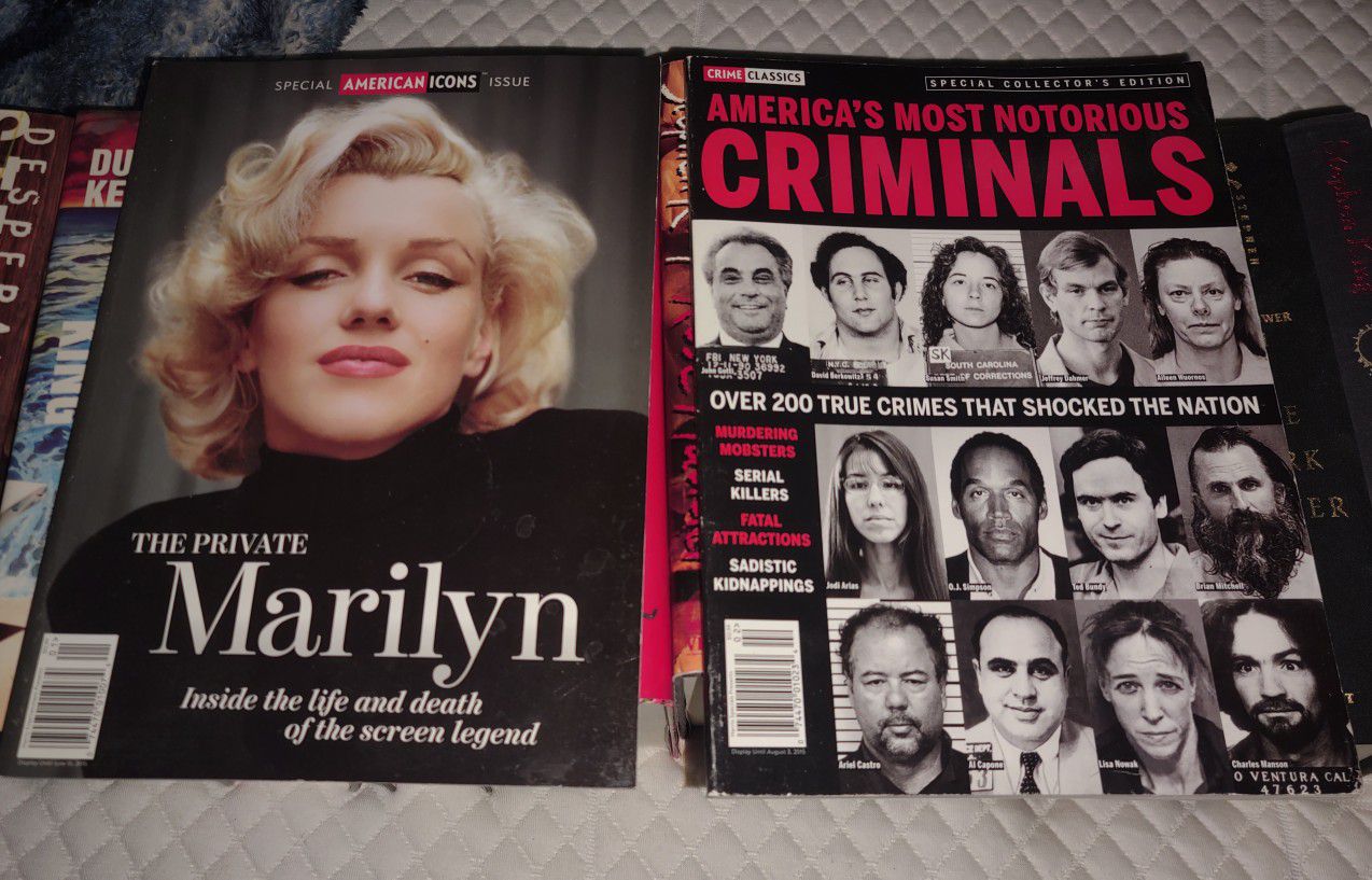Marilyn Monroe Magazine And America's Most Notorious Criminals Magazine
