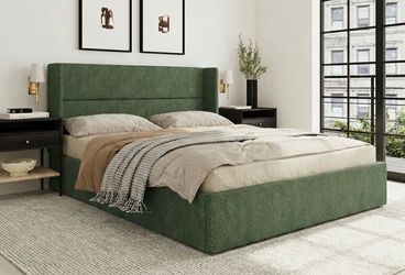 Gaillarde Hydraulic Lift Up Storage Upholstered Platform Bed- KING