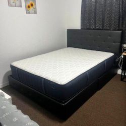 Queen Size Bed Frame BLACK BED AND MATTRESS NEW QUEEN MATTRESS AND BED CAMA QUEEN SIZE NUEVA 