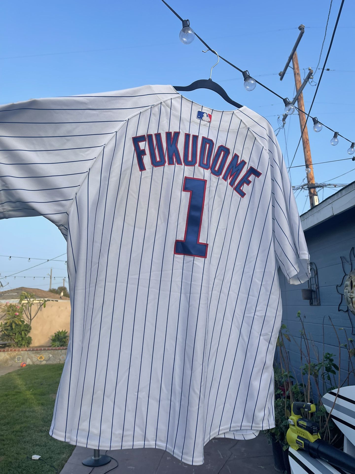 Kosuke Fukudome #1 Chicago Cubs Pinstripe Home Jersey