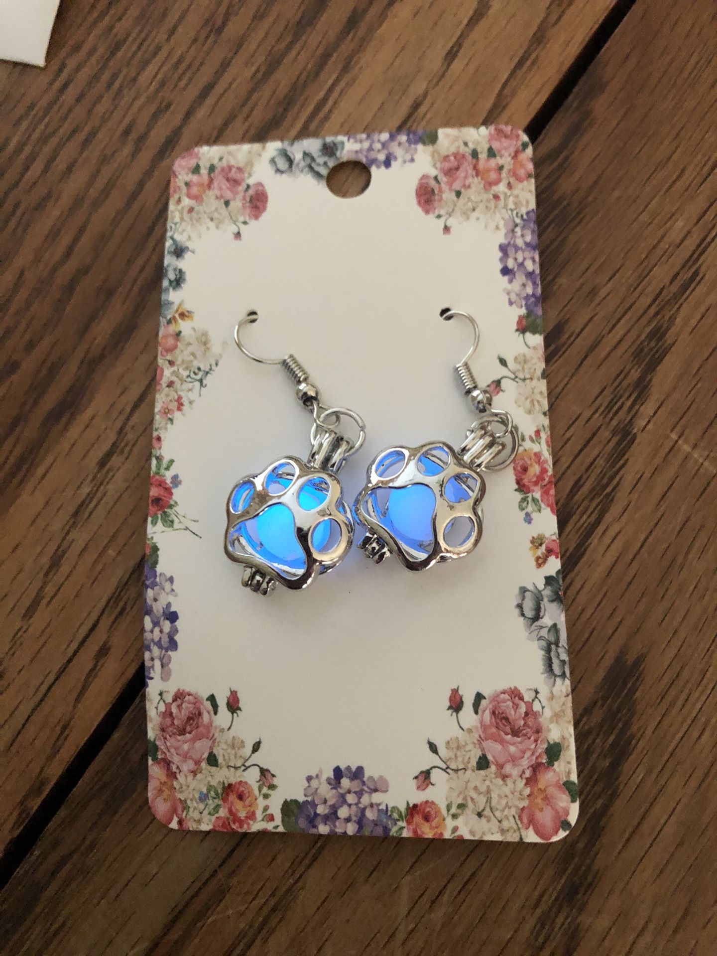 New Adorable Solar Lighted Pet Paw Earrings