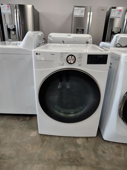 LG 7.4 cu ft Large Capacity Front Load Gas Dryer -White