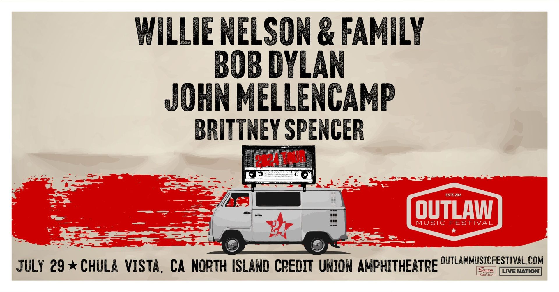 Outlaw Music Festival July 29 San Diego
