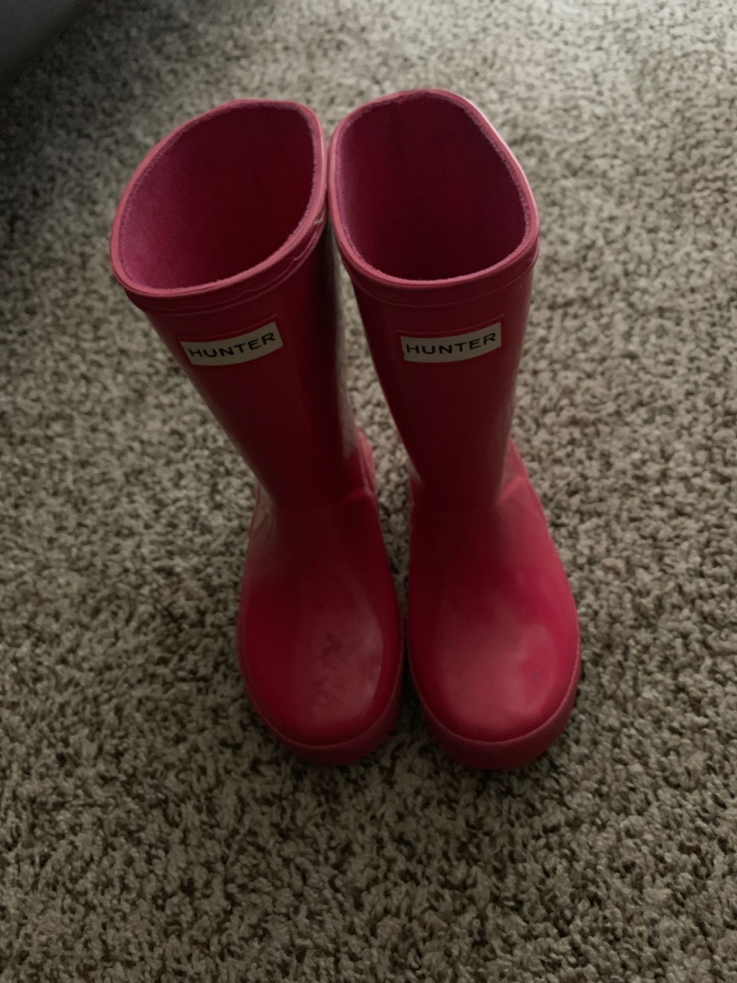 Kids hunter rain boots hot pink