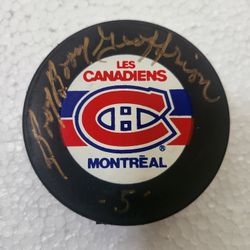 Bernie "Boom Boom" Geoffrion signed puck