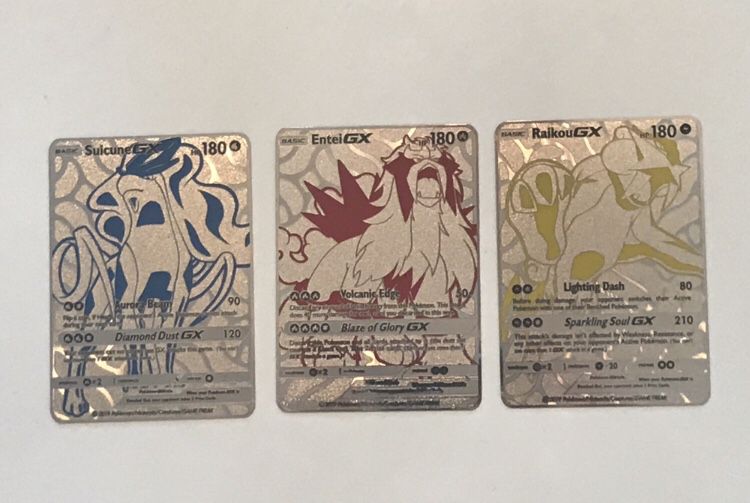 Legendary Dogs Metal Pokemon Cards