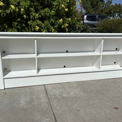 White Media TV Stand Multi Shelf Bookcase Furniture