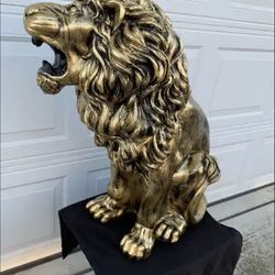 3 Foot Tall, Roaring Lion Statue