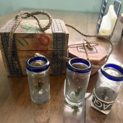 6 Glass Of Tequila Shot And Coasters 