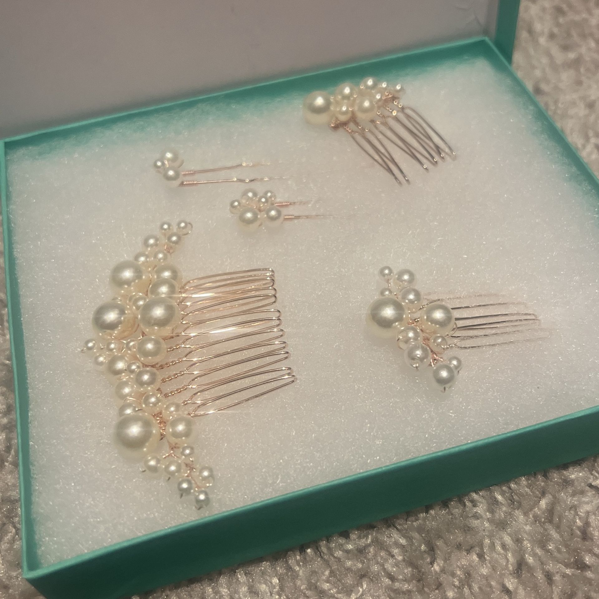 5-piece pearl hair jewelry (ivory)