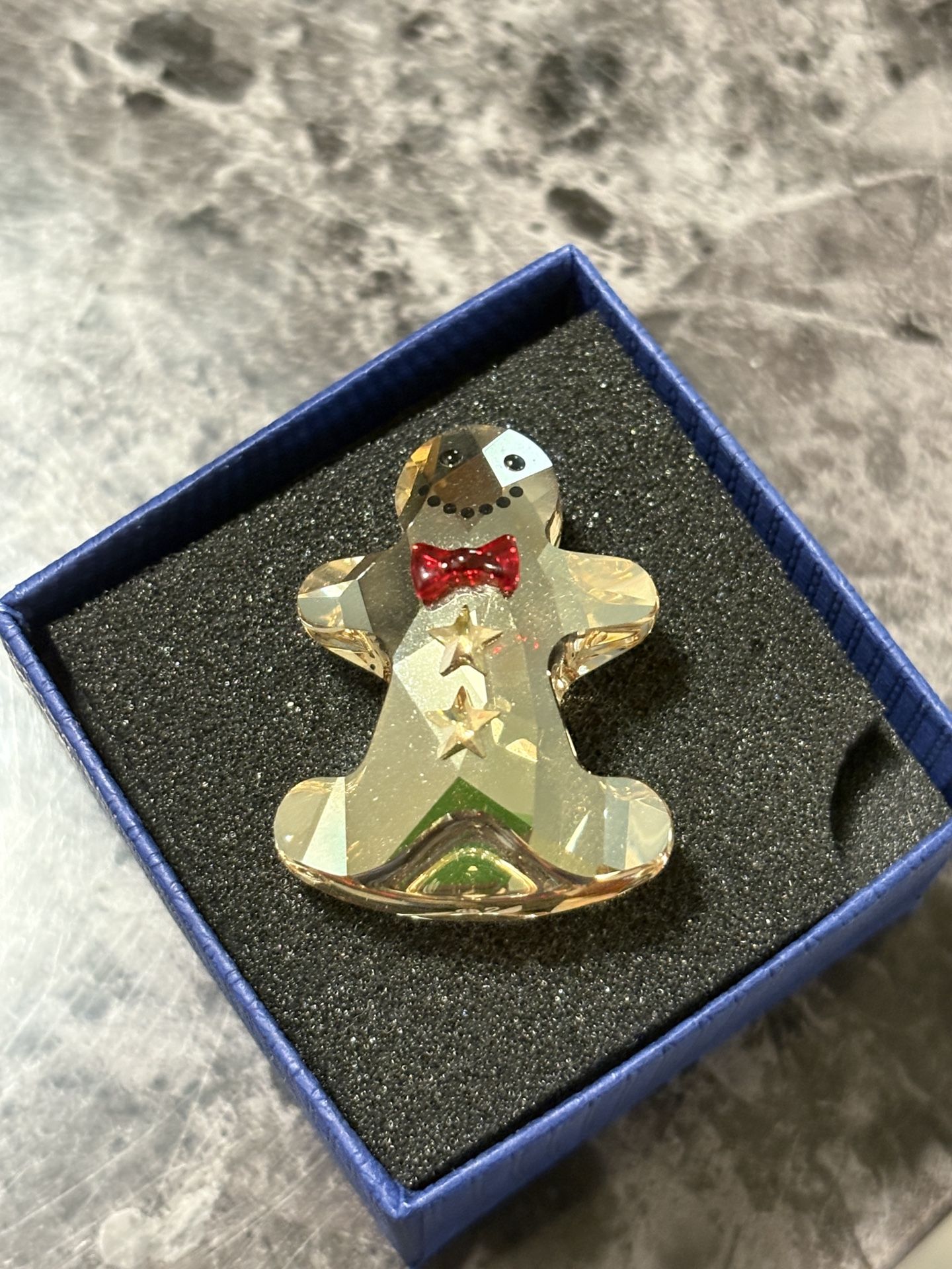 Swarovski crystal gingerbread man figure