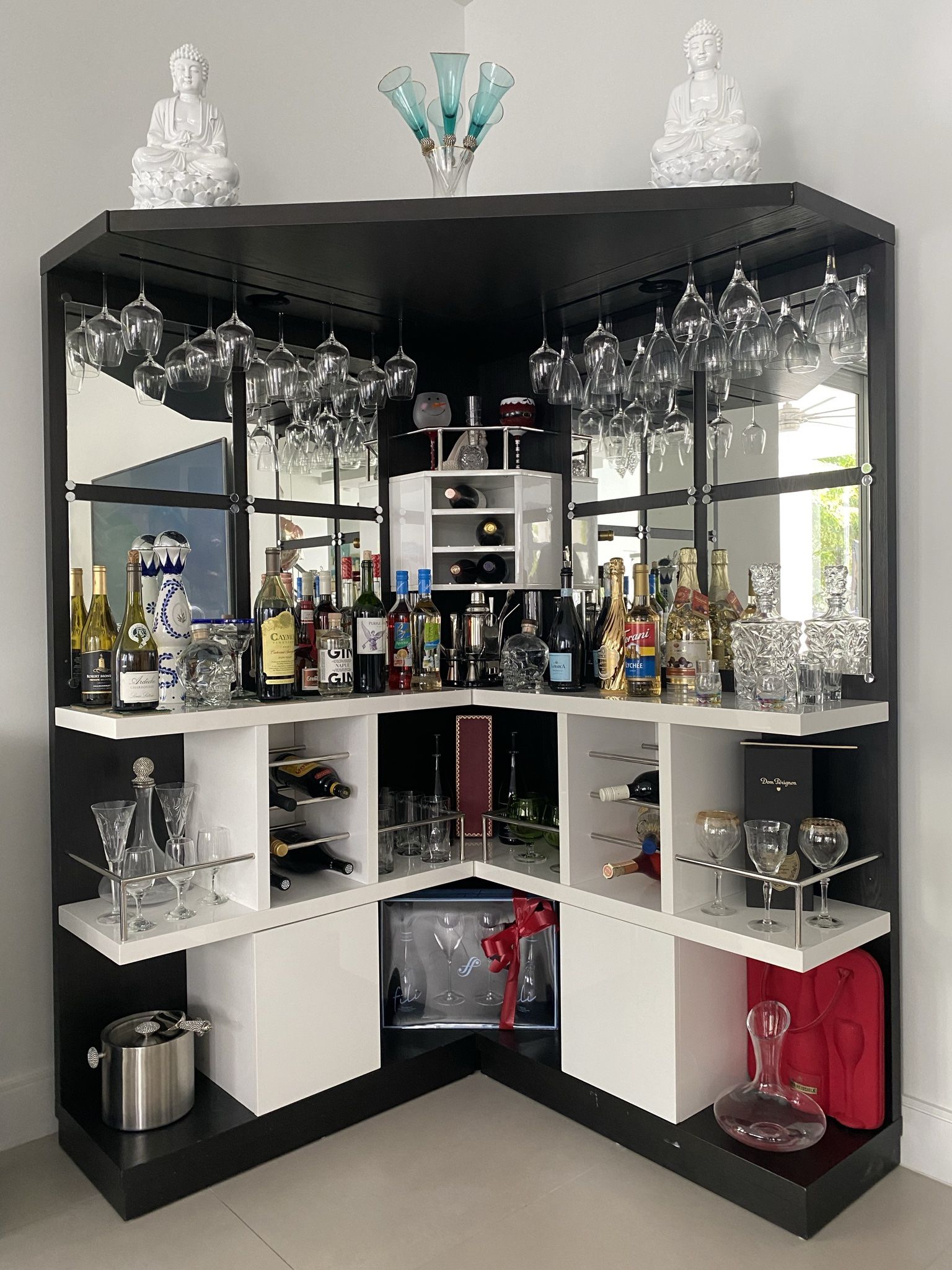 White Double Corner Bar