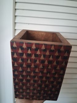 Wood Christmas Vase