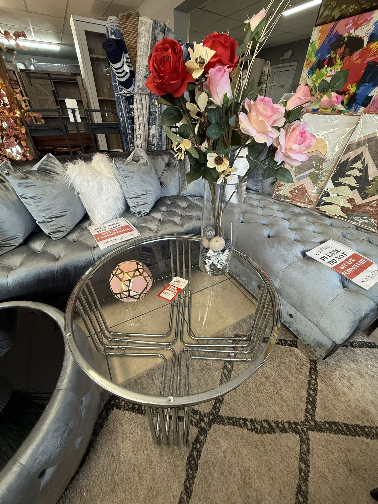 Brand New Round Glass Coffee Table 