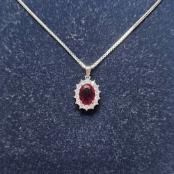 Ruby & White Sapphire Necklace