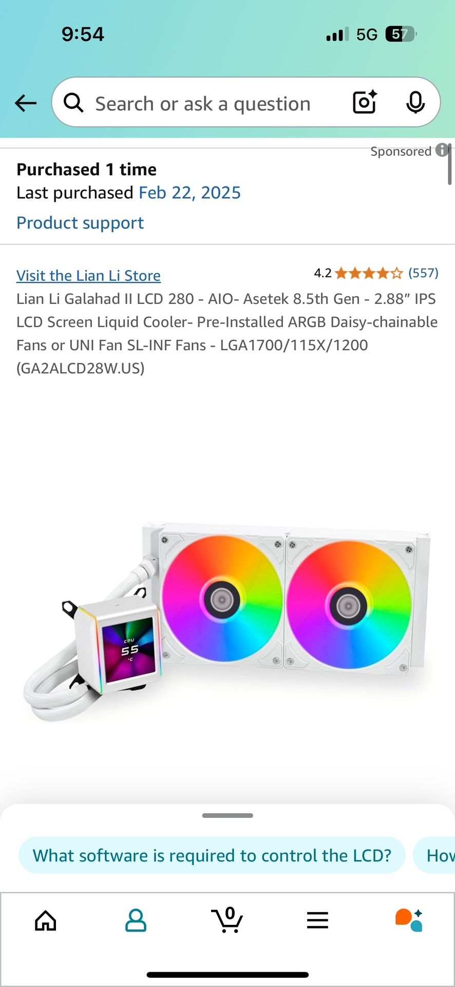 LCD 280mm White Cooler
