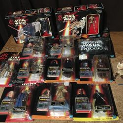 Lot Of 14 Star Wars Episode 1 Commtech 1998 Hasbro Figures Darth Maul Yoda Watto