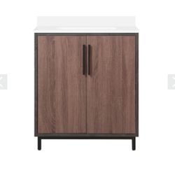 Style Selections Ira 30-in Earthtone and Driftwood Undermount Single Sink Bathroom Vanity with White Engineered Stone Top (contact info removed)