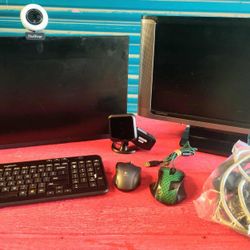 Dell & And Compac Monitor Bundle W/ Bluetooth Keyboard And Mouse 