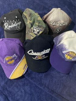 Vintage Lakers & Raiders Hats 