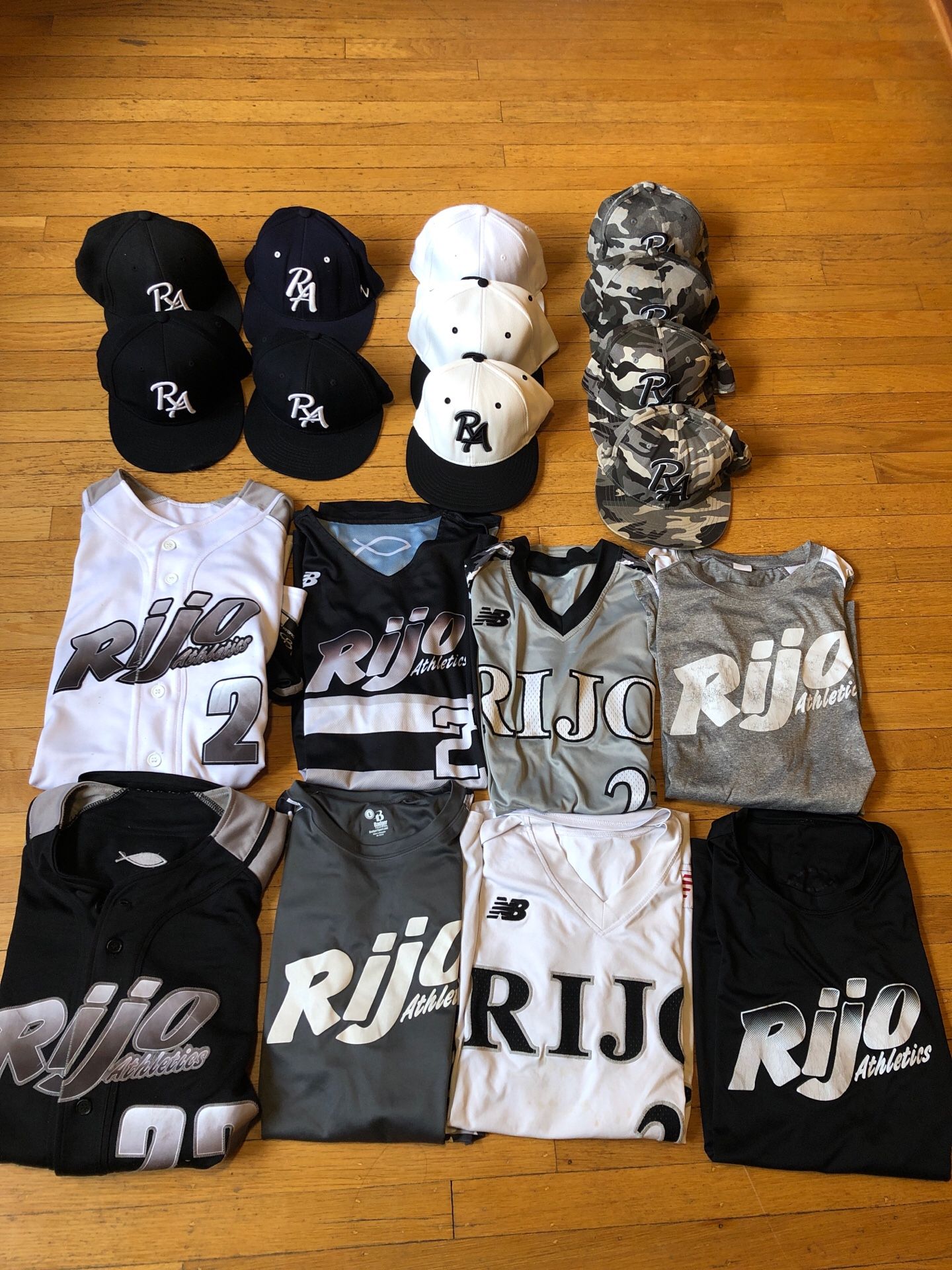 Rijo Athletics jerseys and baseball hats