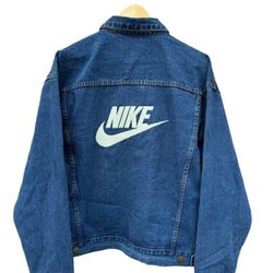 Vintage Nike glow in the dark denim jacket 
