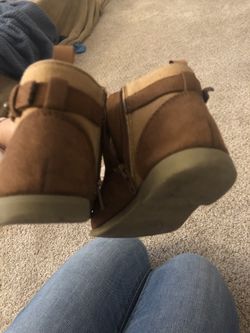 Brown suede booties toddler size 7
