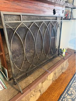 Iron fireplace guard