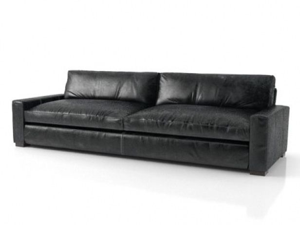 2 Dark Grey Bohan 103" Black Leather Sofa