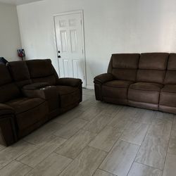 Reclining Sofa/Couch and Loveseat